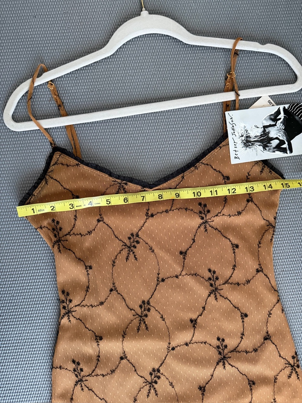 Vintage Betsey Johnson brown/black embroidered slip dress - Picture 10 of 12